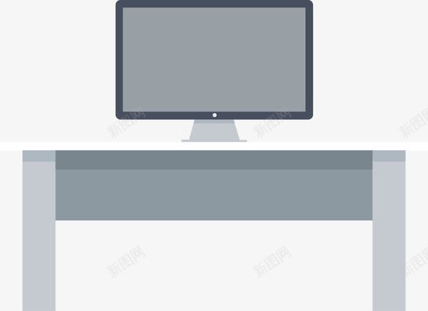 办公桌电脑png免抠素材_新图网 https://ixintu.com 办公桌 扁平化 电脑