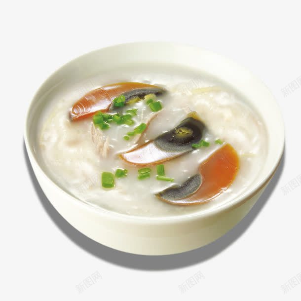 粥psd免抠素材_新图网 https://ixintu.com 瓷碗 皮蛋 粥 美食 葱花