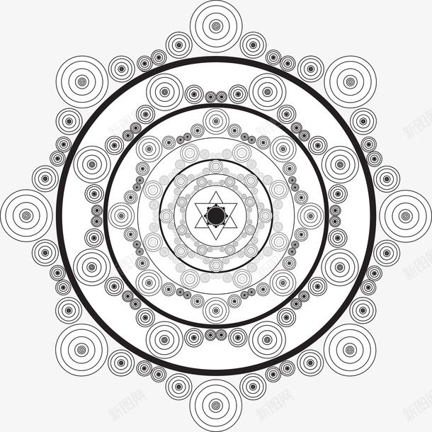 工笔画花形图案png免抠素材_新图网 https://ixintu.com 图案 工笔画 灰色 花形