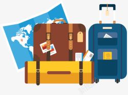 世界旅游手提行李矢量图素材