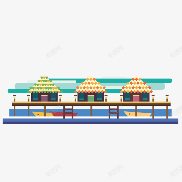 卡通湖边风景png免抠素材_新图网 https://ixintu.com PNG 扁平化湖边 湖边 风景