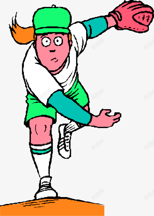 卡通手绘打棒球png免抠素材_新图网 https://ixintu.com 动漫人物 动漫动画 动画人物 卡通手绘人物 手绘人物 打棒球 美术绘画