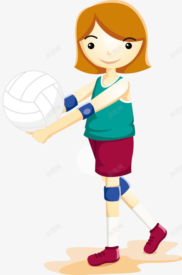 排球女孩png免抠素材_新图网 https://ixintu.com 女孩 排球 绿色