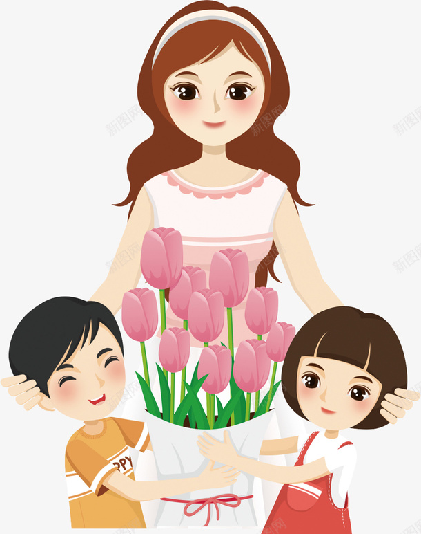 母亲亲情母子鲜花png免抠素材_新图网 https://ixintu.com 亲情 母亲 母子 鲜花