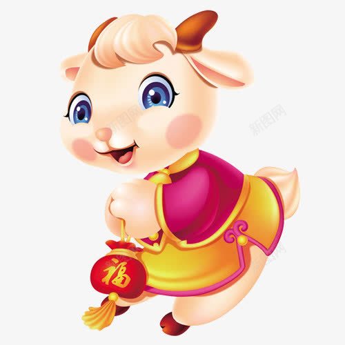 卡通羊仔福到图案免费png免抠素材_新图网 https://ixintu.com 免费 卡通免费 卡通图案 图案