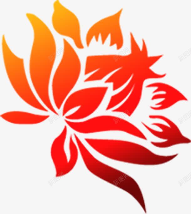 手绘黄红色花纹图标png免抠素材_新图网 https://ixintu.com 图标 红色 花纹