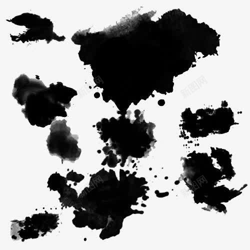 墨晕png免抠素材_新图网 https://ixintu.com 墨晕 渲染 黑色