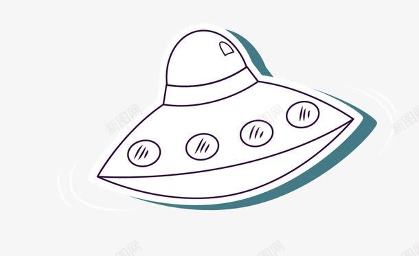 卡通手绘飞碟png免抠素材_新图网 https://ixintu.com 卡通 手绘 白色 飞碟