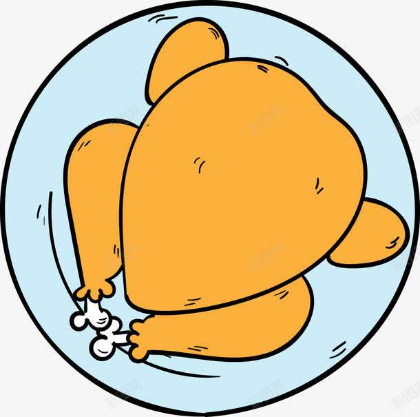 手绘烤鸡png免抠素材_新图网 https://ixintu.com 手绘 烤鸡