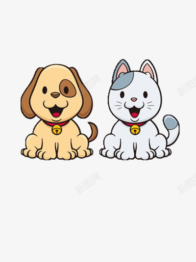 卡通的动物png免抠素材_新图网 https://ixintu.com 彩色 狗 猫 素材