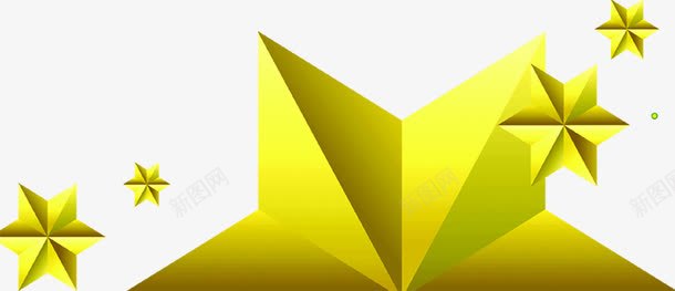 黄色渐变立体星星png免抠素材_新图网 https://ixintu.com 星星 渐变 立体 黄色