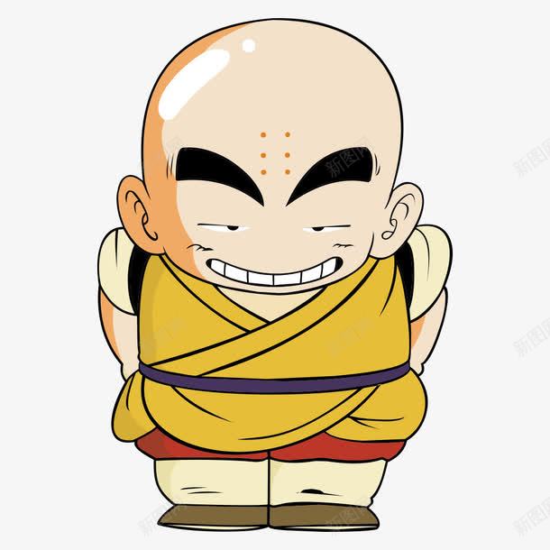 卡通小和尚png免抠素材_新图网 https://ixintu.com 人物 卡通人物 小和尚 插画 沙弥