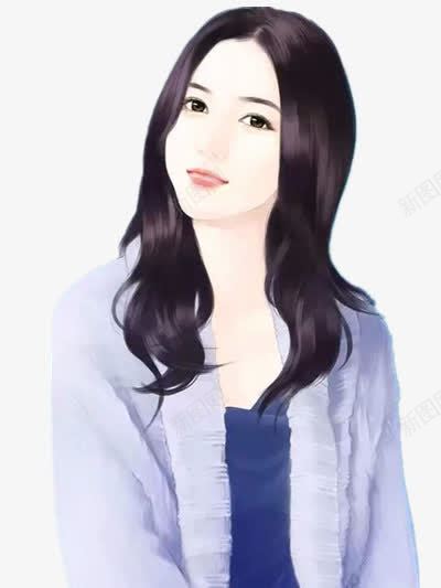 手绘现代气质美女png免抠素材_新图网 https://ixintu.com 气质 现代 美女