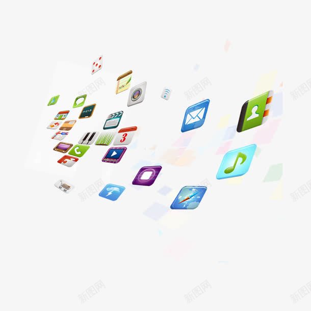 漂浮图标png免抠素材_新图网 https://ixintu.com 图标 手机a 手机app 漂浮
