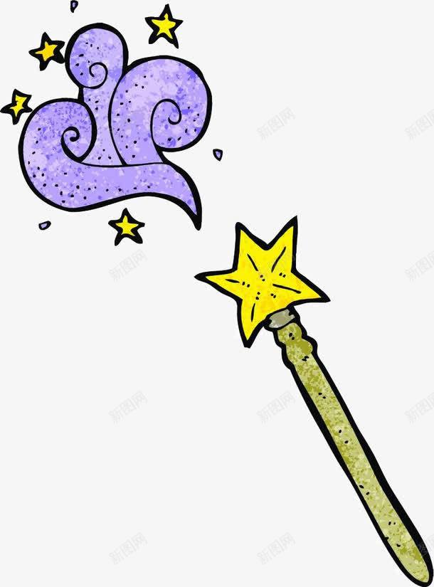 卡通魔法棒png免抠素材_新图网 https://ixintu.com 云 卡通 星星 魔法棒素材