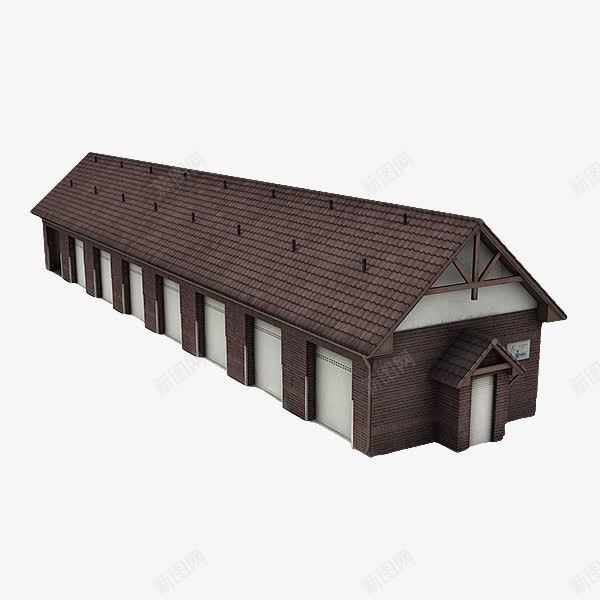三角屋子红砖停车库png免抠素材_新图网 https://ixintu.com 停车库 卷帘门