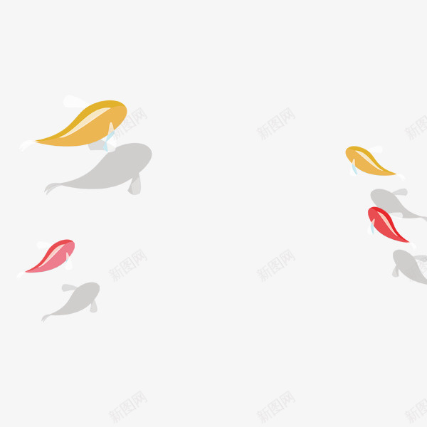 四条手绘小鱼psd免抠素材_新图网 https://ixintu.com 四条 小鱼 彩色鱼 手绘