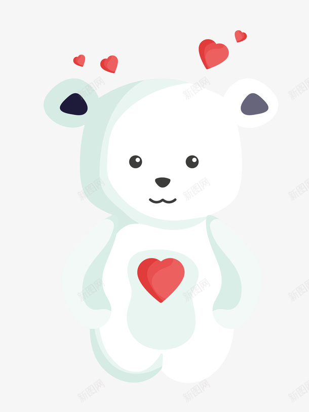 卡通白熊矢量图ai免抠素材_新图网 https://ixintu.com BEAR TEDDY 动物 卡通 爱心 白熊 矢量图