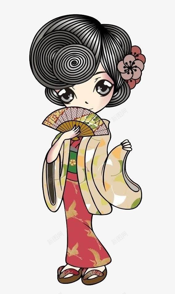 漂亮的彩绘女人png免抠素材_新图网 https://ixintu.com 女人 彩绘 折扇 漂亮