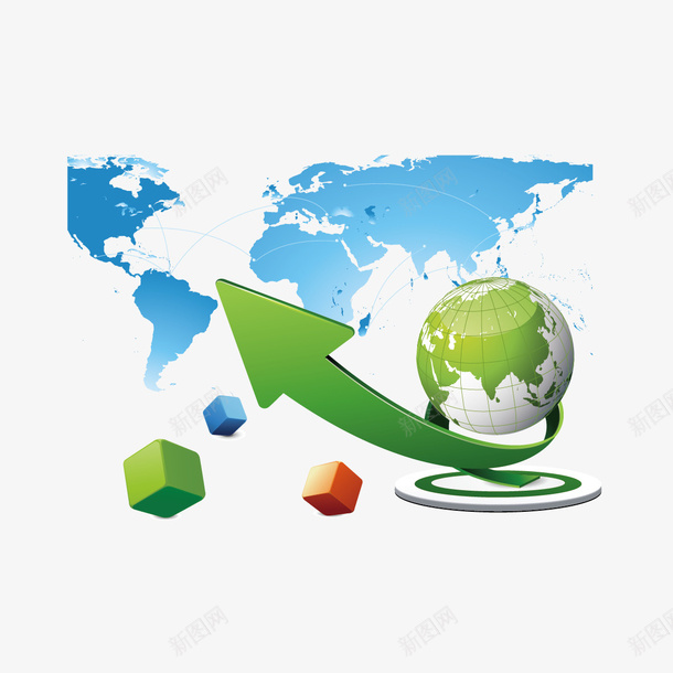 地球和箭头矢量图ai免抠素材_新图网 https://ixintu.com 商务素材 地球 箭头 矢量图