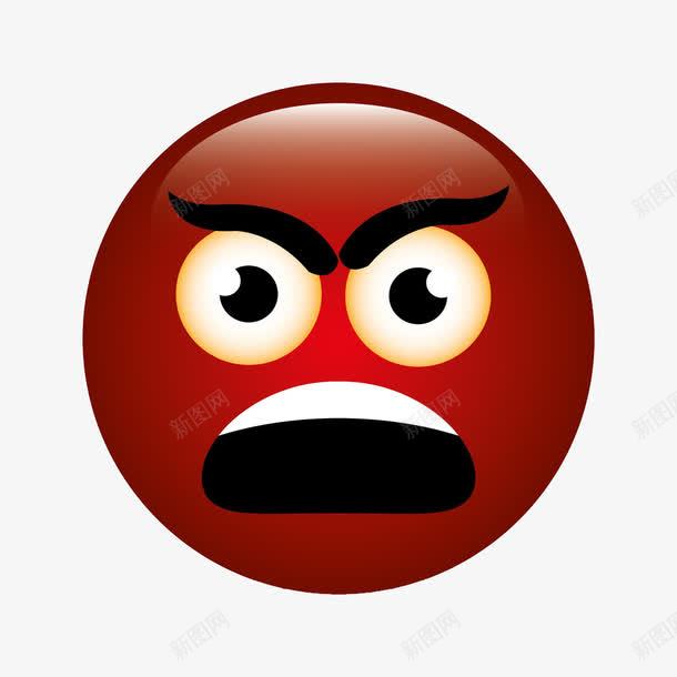 红色的愤怒表情图标png_新图网 https://ixintu.com 卡通 愤怒 表情