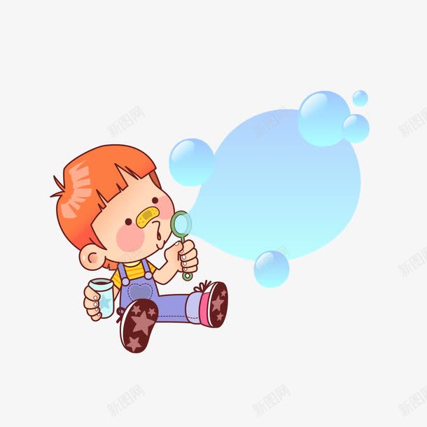 卡通小孩吹泡泡png免抠素材_新图网 https://ixintu.com 卡通 卡通小孩 卡通小孩吹泡泡 小孩 泡泡