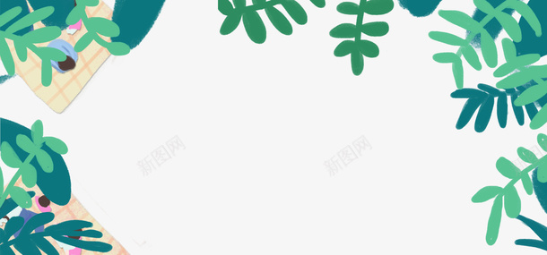 绿色手绘叶子装饰边框psd免抠素材_新图网 https://ixintu.com 叶子 手绘 绿色 绿色手绘叶子装饰边框 装饰 边框