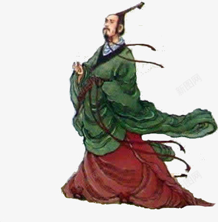 屈原手绘png免抠素材_新图网 https://ixintu.com 中国风 免扣 屈原 手绘
