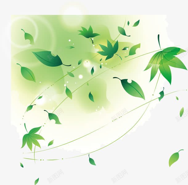 绿叶底纹png免抠素材_新图网 https://ixintu.com 底纹 绿叶 绿色