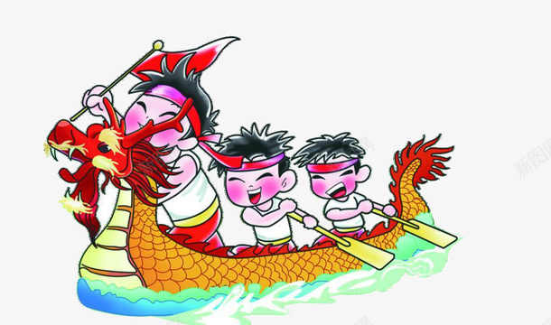 划龙舟人物粉笔画png免抠素材_新图网 https://ixintu.com 人物 人物粉笔画 划龙舟 可爱风格 效果图案 粉笔画 装饰