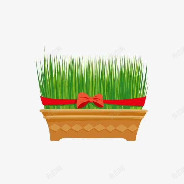 一盆绿色植被和蝴蝶结png免抠素材_新图网 https://ixintu.com 一盆 绿色植被 蝴蝶结