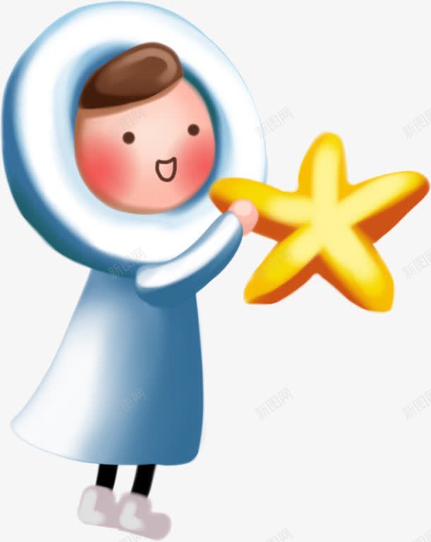 手绘卡通星星小人png免抠素材_新图网 https://ixintu.com 卡通 小人 星星