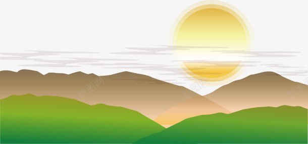 秋日出生的太阳png免抠素材_新图网 https://ixintu.com 太阳 海景 秋日