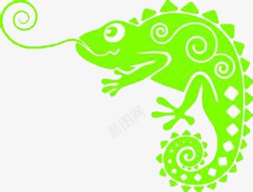 绿色变色龙png免抠素材_新图网 https://ixintu.com 变色龙 图案 绿色 设计