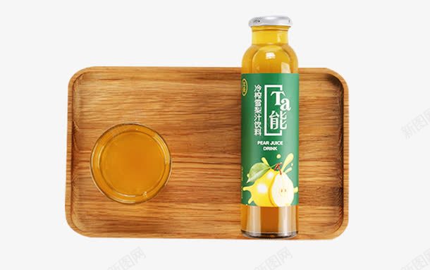 托盘上的雪梨汁png免抠素材_新图网 https://ixintu.com 润喉 爽口 玻璃瓶 雪梨汁