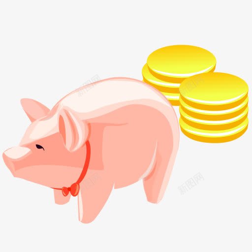 存钱罐猪金币png免抠素材_新图网 https://ixintu.com 存钱 金币
