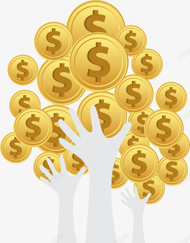 金币矢量图ai免抠素材_新图网 https://ixintu.com 手 金币 金融 金钱 矢量图
