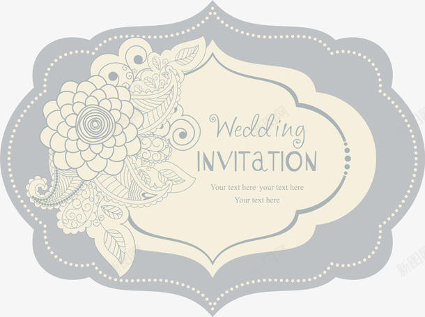 黄色欧式花朵标签png免抠素材_新图网 https://ixintu.com invitation wedding 喜帖 植物 欧式标志 花朵 装饰图案 黄色标签