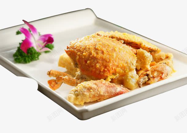 餐饮美食菜肴蛋黄焗青蟹png免抠素材_新图网 https://ixintu.com 产品实物 美食 菜肴 蛋黄焗青蟹