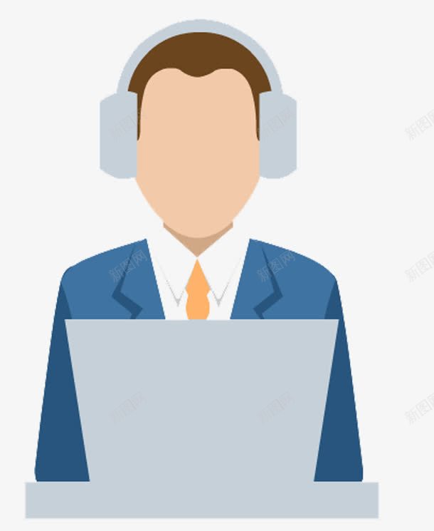 戴耳机工作的商务人士png免抠素材_新图网 https://ixintu.com PPT 免抠PNG素材 商务 工作人士