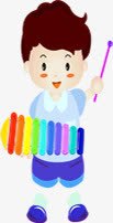 手绘卡通画画男孩png免抠素材_新图网 https://ixintu.com 卡通 男孩 画画
