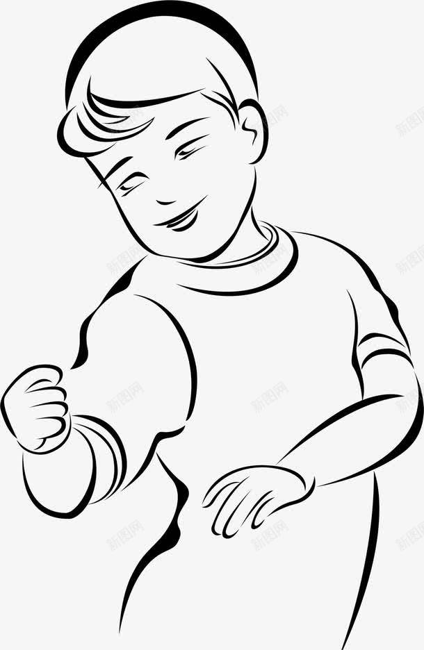手绘卡通男童人物png免抠素材_新图网 https://ixintu.com 人物 卡通 男童