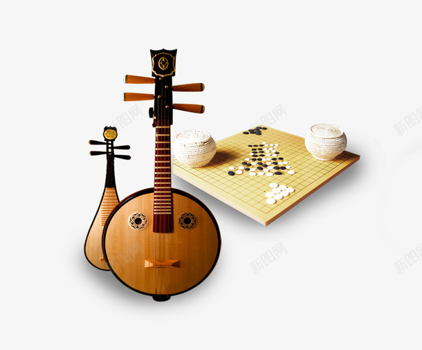 琵琶围棋psd免抠素材_新图网 https://ixintu.com 中国风 围棋 琵琶
