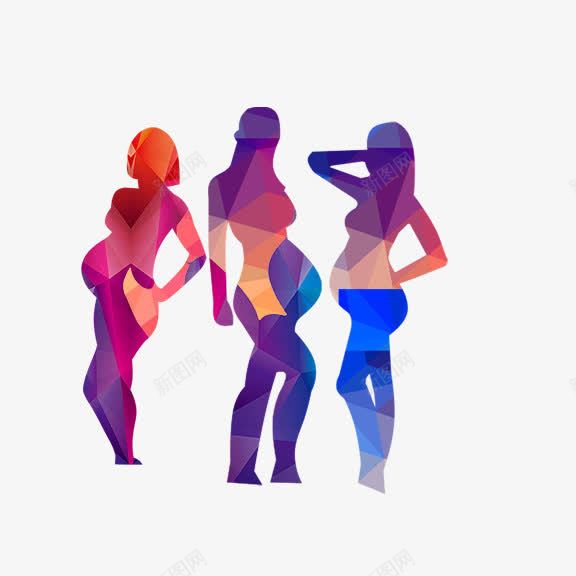 孕妇剪影png免抠素材_新图网 https://ixintu.com 剪影 孕妇 彩色