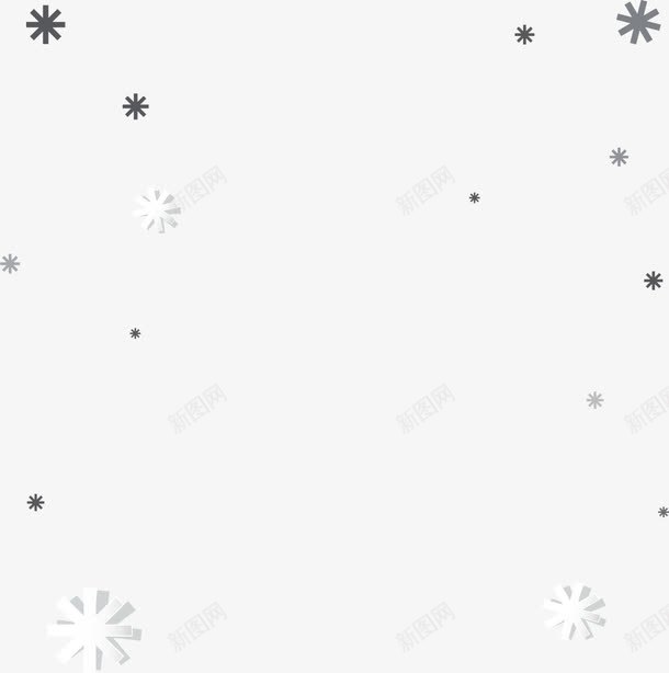 灰色漂浮雪花png免抠素材_新图网 https://ixintu.com 冬天 冬季 寒冬 灰色雪花 装饰图案 雪花片