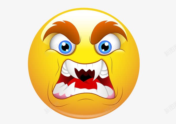 愤怒的黄色表情图png免抠素材_新图网 https://ixintu.com 利牙 愤怒 表情图 黄色