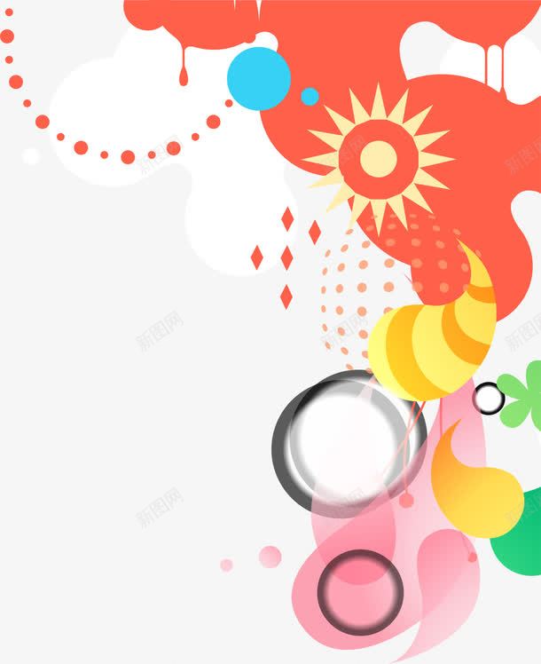 彩色潮流花纹png免抠素材_新图网 https://ixintu.com AI 卡通 圆圈 彩色 手绘 潮流 红色 花纹