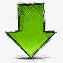 箭头下来手绘网页图标png免抠素材_新图网 https://ixintu.com arrow down 下来 箭头