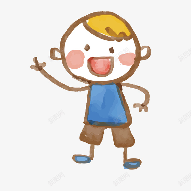 卡通男孩人物矢量图ai免抠素材_新图网 https://ixintu.com 人物设计 儿童节 卡通 手绘 水彩 男孩 矢量图
