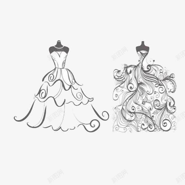 唯美洁白婚纱png免抠素材_新图网 https://ixintu.com 修身 复古 婚纱 束腰 浪漫